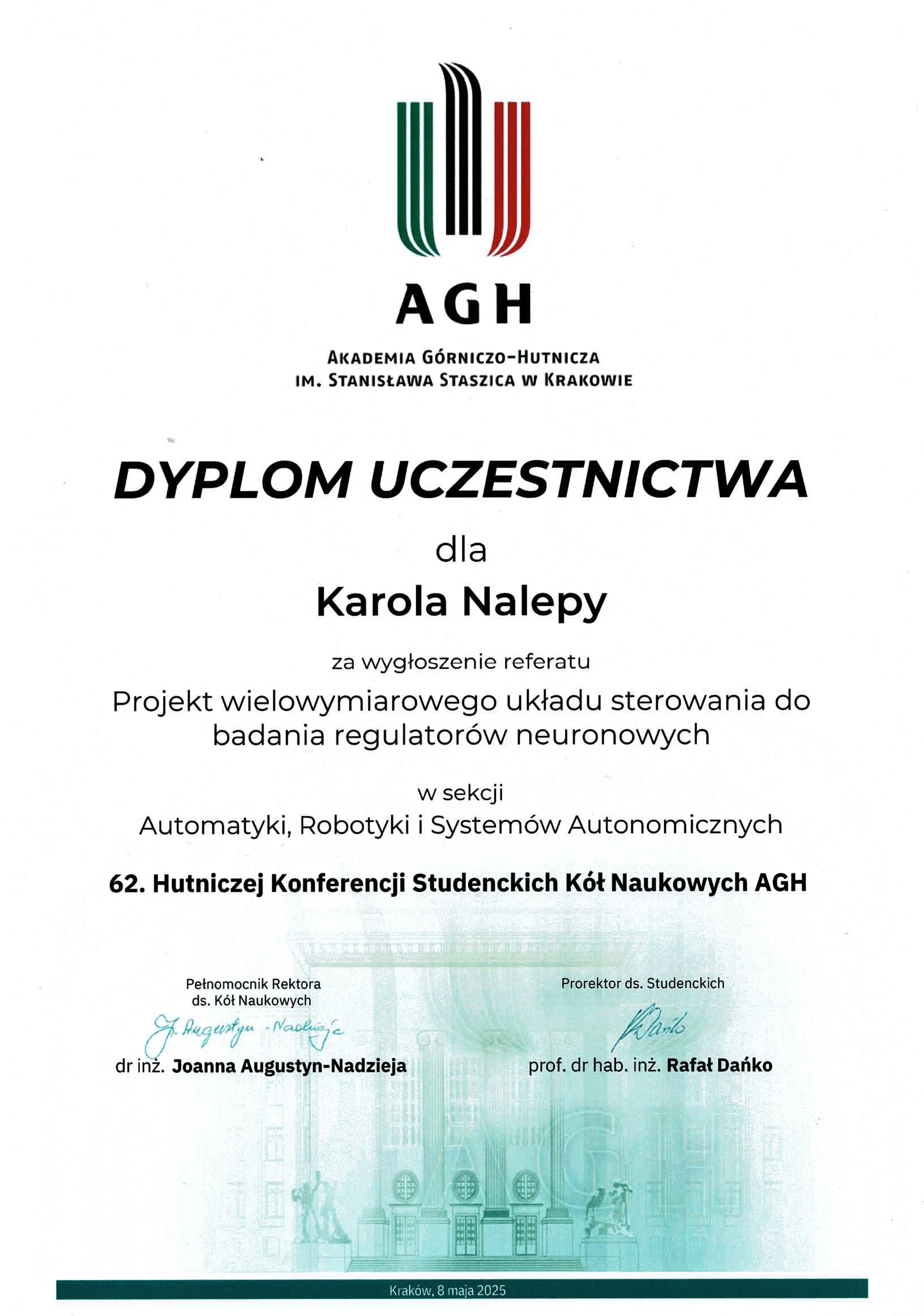 Dyplom konferencji